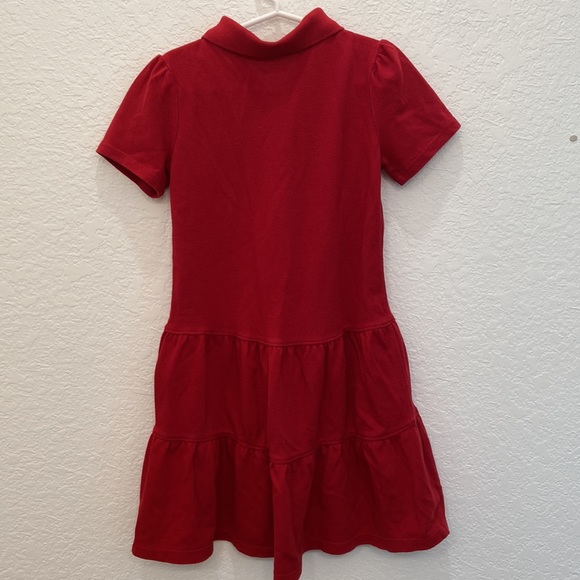 TSLA girls short sleeve school uniform dress.  Ruffle pique polo - Picture 6 of 9